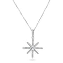 Silver 925 Rhodium Plated CZ Shining Star Pendant - ACP00092RH | Silver Palace Inc.