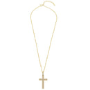 Silver 925 Rose Gold Plated Thin Open Checkered Cross CZ Pendant - ACP00094RGP