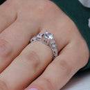 Silver 925 Rhodium Plated Pave Clear CZ Past Present Future Ring - ACR00001