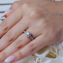 Silver 925 Rhodium Plated Pave Clear Cluster CZ Ring - ACR00012