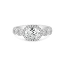 Silver 925 Rhodium Plated Micro Pave Clear Cluster CZ Ring - ACR00033