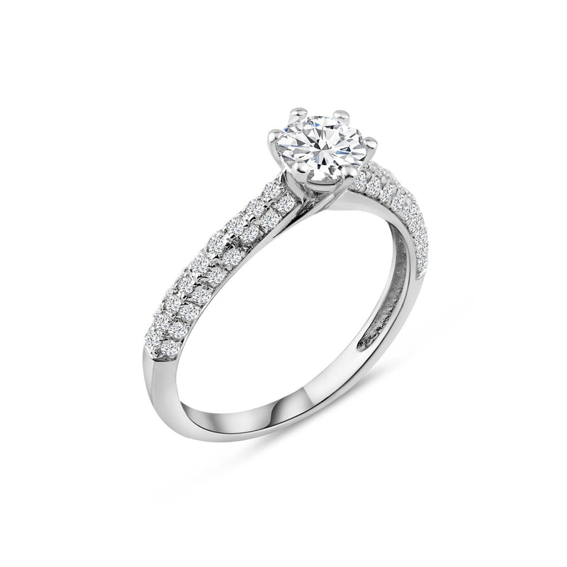 Silver 925 Rhodium Plated Micro Pave CZ Ring - ACR00038 | Silver Palace Inc.