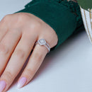 Silver 925 Rhodium Plated Micro Pave CZ Diamond Shaped Ring - ACR00040