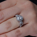 Silver 925 Rhodium Plated Micro Pave CZ Ornate Ring - ACR00042