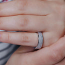 Silver 925 Rhodium Plated Half Micro Pave CZ Ring - ACR00044