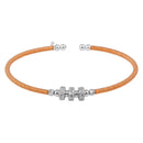 Silver 925 Rose Gold Plated Beaded Cuff with CZ - ARB00001RGP | Silver Palace Inc.