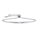 Silver 925 Rhodium Plated Curve Lariat Bracelet - ARB00052RH | Silver Palace Inc.