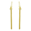 Silver 925 Gold Plated Tassel Drop Earrings with CZ - ARE00010GP | Silver Palace Inc.