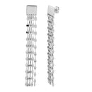 Silver 925 Rhodium Plated Square Hanging Chain Earring - ARE00016RH | Silver Palace Inc.