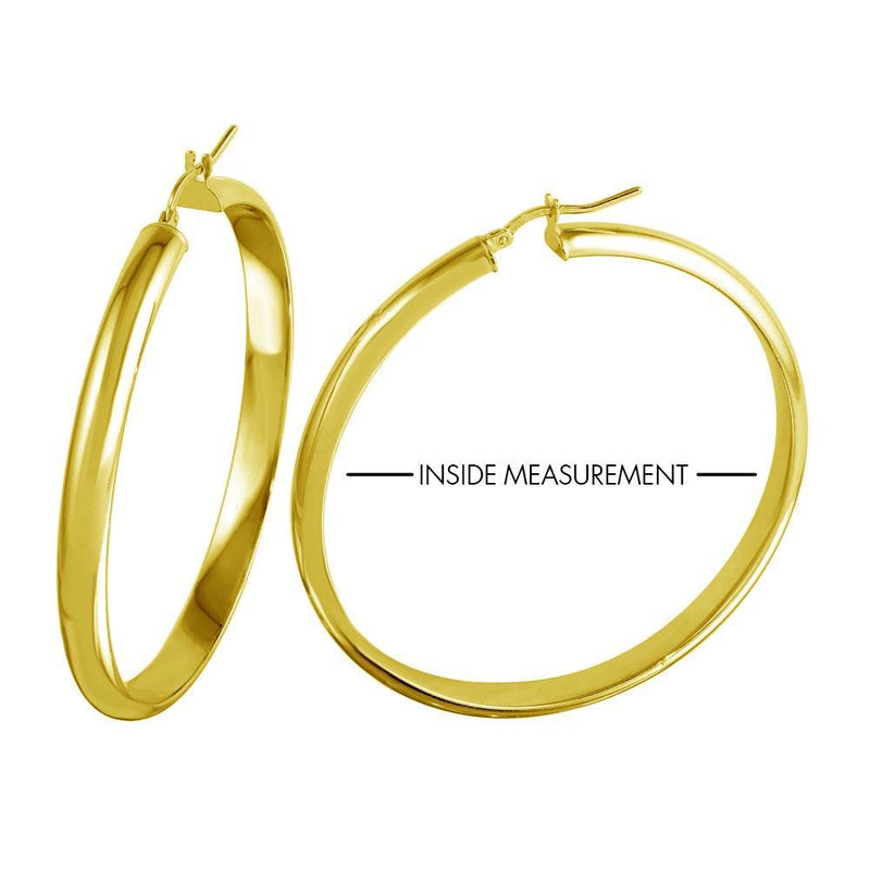 Silver 925 Gold Plated Electroforming Rounded 5mm Hoop Earrings - ARE00023GP | Silver Palace Inc.
