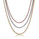 Silver 925 3 Toned Plated 3 Stands Roc Italian Chain - ARN00001TRI | Silver Palace Inc.