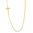 Silver 925 Gold Plated Rolo Necklace With Cross - ARN00016GP | Silver Palace Inc.