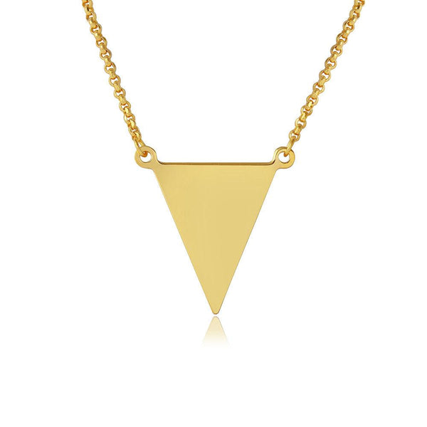 Silver 925 Gold Plated Triangle Charm Necklace - ARN00025GP | Silver Palace Inc.