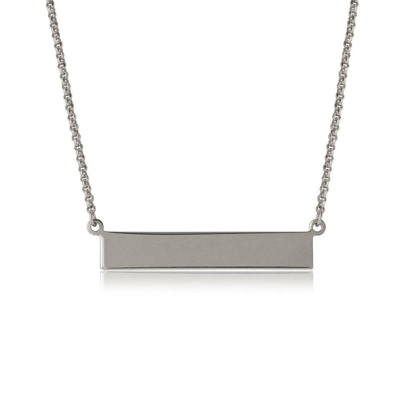 Silver 925 Rhodium Plated Bar Necklace - ARN00029RH | Silver Palace Inc.