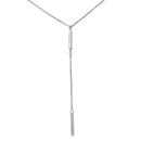 Silver 925 Rhodium Plated Bar Necklace with Dropped Bar - ARN00032RH | Silver Palace Inc.