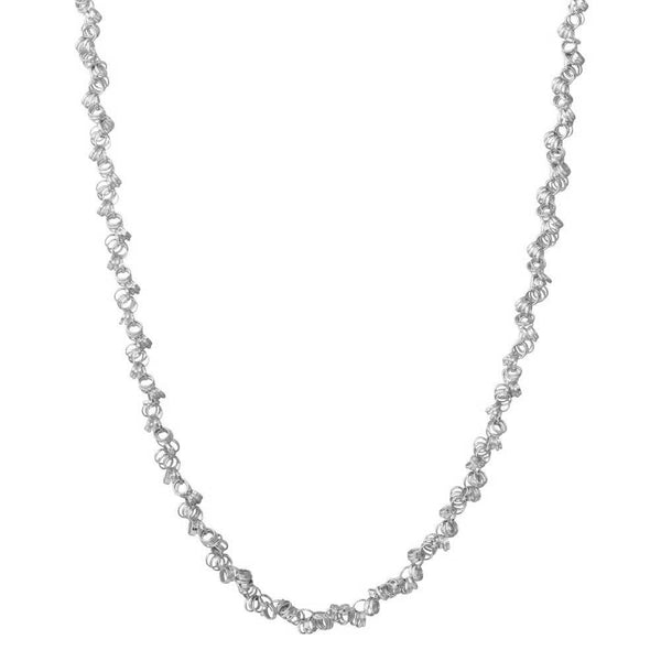 Silver 925 Rhodium Plated Rolo Neckalce with Attached Rolo Spirals - ARN00035RH | Silver Palace Inc.