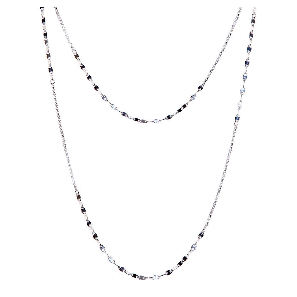 Silver 925 Rhodium Plated Double Chain - ARN00039RH | Silver Palace Inc.