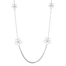 Silver 925 Rhodium Plated Flower Necklace - ARN00045RH | Silver Palace Inc.