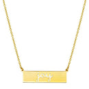 Silver 925 Gold Plated Joy Engraved Bar Pendant Necklace  - ARN00054GP | Silver Palace Inc.