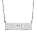 Silver 925 Rhodium Plated Nice Engraved Bar Pendant Necklace  - ARN00058RH | Silver Palace Inc.