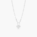 925 Sterling Silver Basic Link Chain Heart Necklace - ARN00062 | Silver Palace Inc.