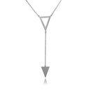 Silver 925 Rhodium Plated Necklace with 2 Triangle Drop - ARN00012RH | Silver Palace Inc.
