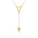 Silver 925 Gold Plated Necklace With 2 Triangle Drop - ARN00012GP | Silver Palace Inc.