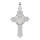 Silver 925 Rhodium Plated Cross Pendant with Medallion - ARP00035 | Silver Palace Inc.
