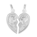 Silver 925 High Polished Broken Heart Pendant - CARP00040 | Silver Palace Inc.