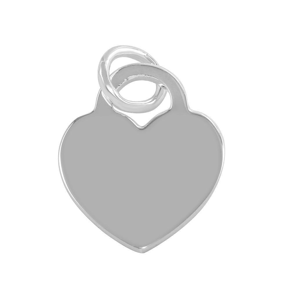 Silver 925 High Polished Engravable Heart Pendant - CARP00042 | Silver Palace Inc.