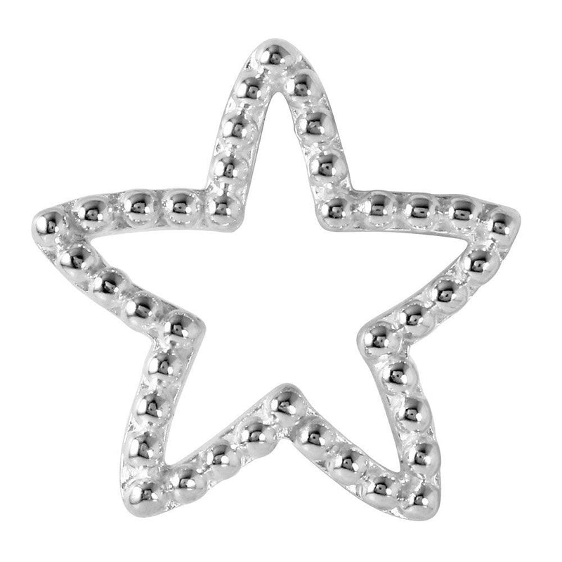 Silver 925 Star Shaped Pendant with Beaded Texture - STP01123 | Silver Palace Inc.