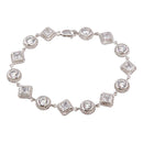 Silver 925 Rhodium Plated Multi-shape Clear CZ Bracelet - BGB00020 | Silver Palace Inc.