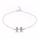 Silver 925 Rhodium Plated CZ Boy Chain Bracelet - BGB00335BOY | Silver Palace Inc.