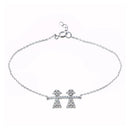 Silver 925 Rhodium Plated CZ Girls Chain Bracelet - BGB00335GIRL | Silver Palace Inc.