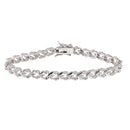 Silver 925 Rhodium Plated Clear Tennis CZ Bracelet - BGB00057 | Silver Palace Inc.