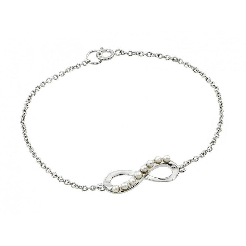 Silver 925 Rhodium Plated Infinity CZ Bracelet - BGB00196 | Silver Palace Inc.