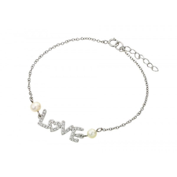 8-Inch Freshwater Pearl Bracelet With CZ Clasp - 6 Strands, White, Gold Plated, Valentine's Day Gift