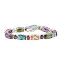 Silver 925 Rhodium Plated Multi-Color CZ Bracelet - BGB00254 | Silver Palace Inc.