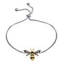 Silver 925 2 Toned BumbleBee Lariat Bracelet - BGB00344RHD | Silver Palace Inc.
