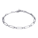 Silver 925 CZ Rectangle Link Bracelet  - BGB00348 | Silver Palace Inc.