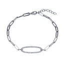 Silver 925 CZ Paperclip Link Bracelet  - BGB00352 | Silver Palace Inc.