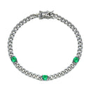 Silver 925 Green CZ Curb Link Bracelet - BGB00357GRN | Silver Palace Inc.