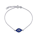 Rhodium Plated 925 Sterling Silver CZ  Evil Eye Bracelet - BGB00361 | Silver Palace Inc.