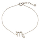 Rhodium Plated 925 Sterling Silver Scorpio CZ Adjustable Link Bracelet - BGB00377 | Silver Palace Inc.