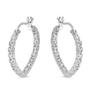 Silver 925 Rhodium Plated CZ Earrings - BGE00230 | Silver Palace Inc.