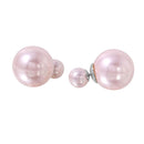 Silver 925 Grey Faux Pearl Reversible Earrings - BGE00445PNK | Silver Palace Inc.