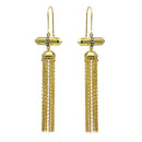 Silver 925 Gold Plated Tassel Earrings with CZ - BGE00579 | Silver Palace Inc.