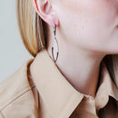 Pendientes colgantes de marquesina con circonitas negras en plata de ley 925 rodiada - BGE00596