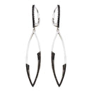 Pendientes colgantes de marquesina con circonitas negras en plata de ley 925 rodiada - BGE00596