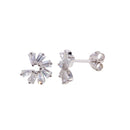 Silver 925 Rhodium Plated Baguette CZ Circle Earrings - BGE00637 | Silver Palace Inc.